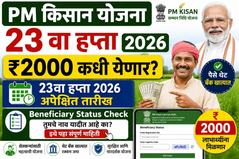 PM किसान योजना 23वा हप्ता 2026